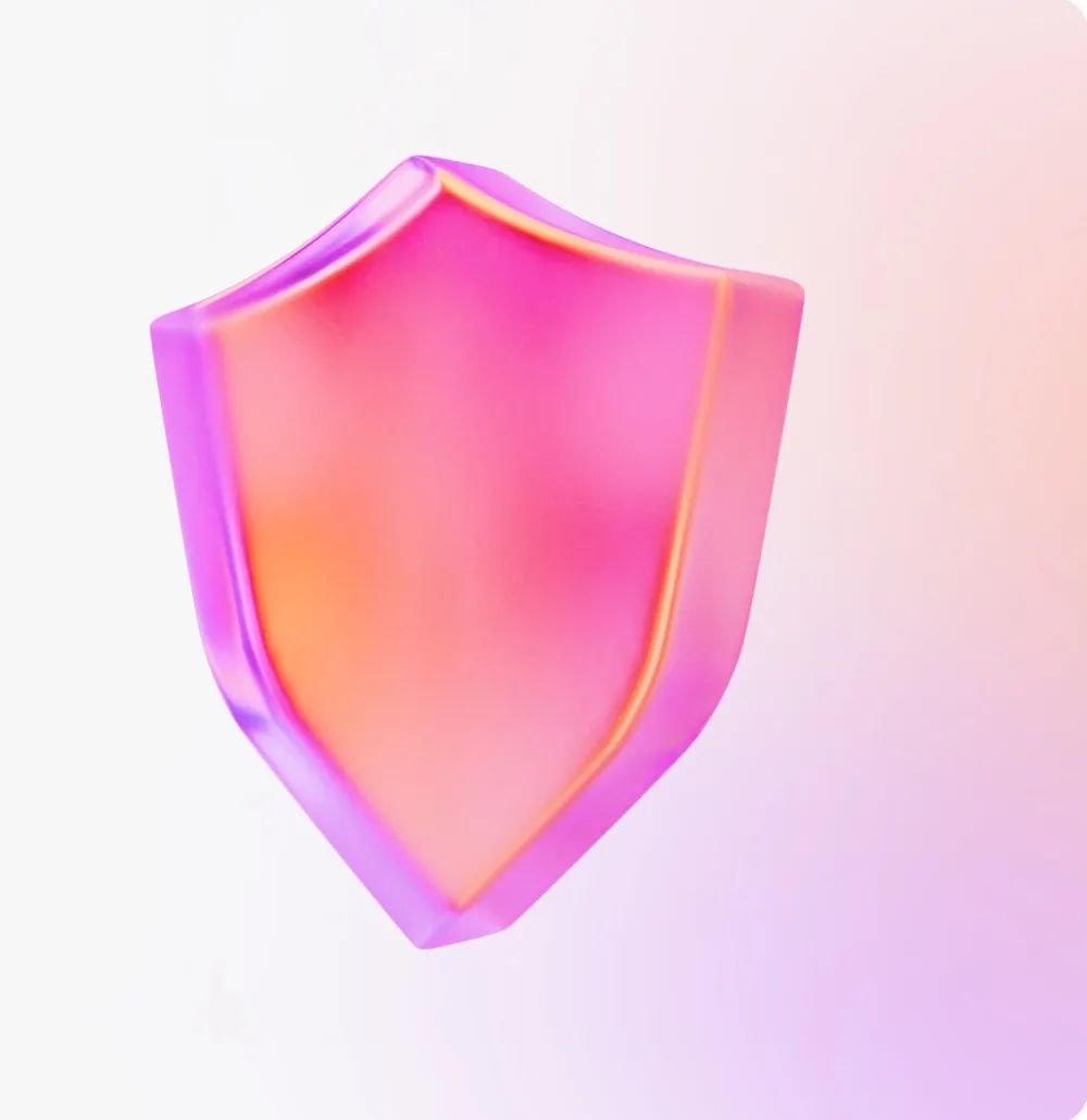 A translucent shield rendered in the Trillions gradient